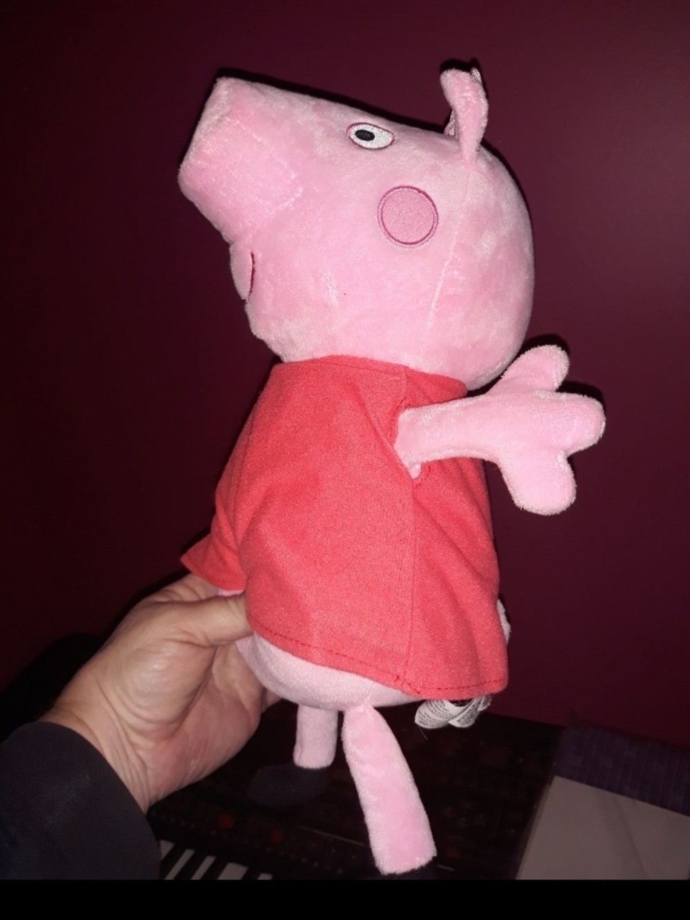 Pink Plush Pig Small Pet Toy with Red Shirt